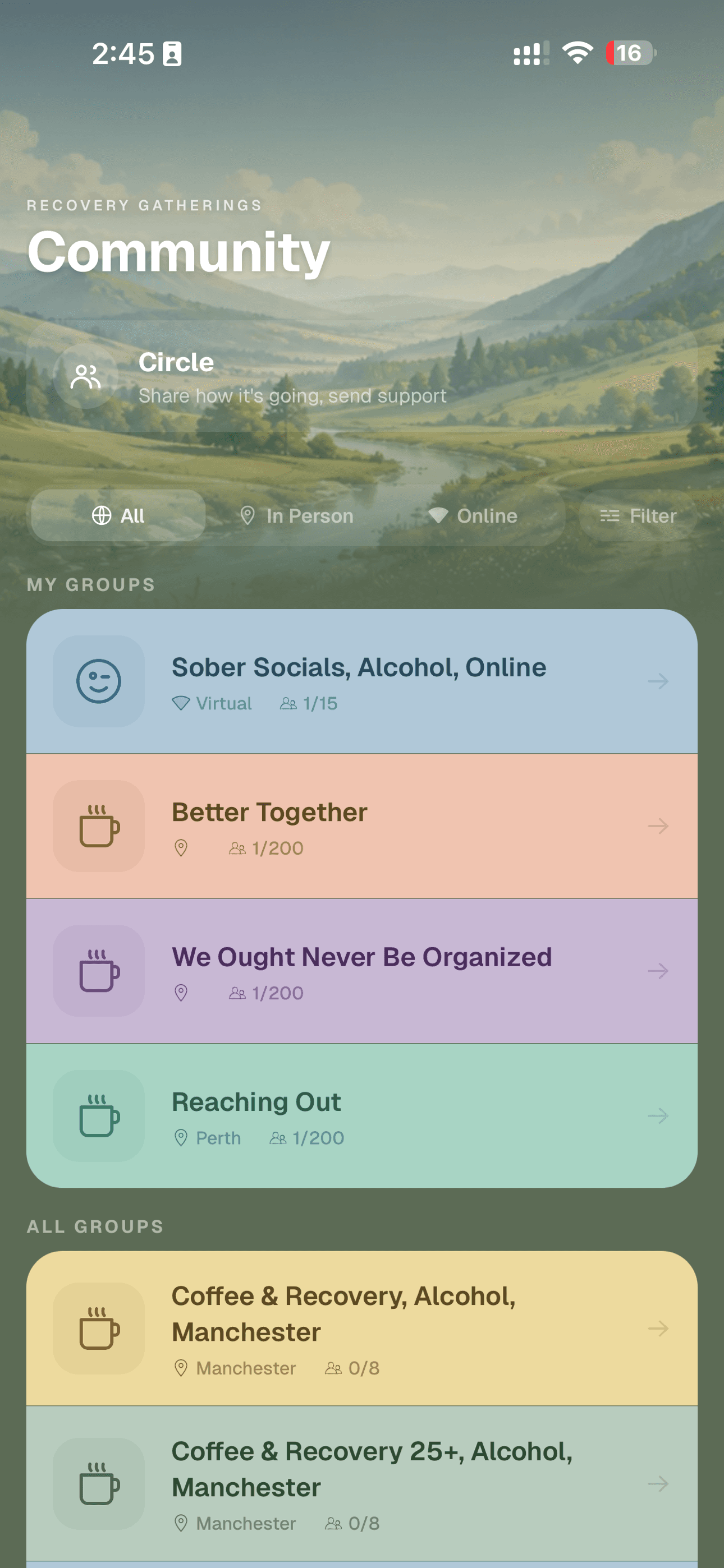 Community screen